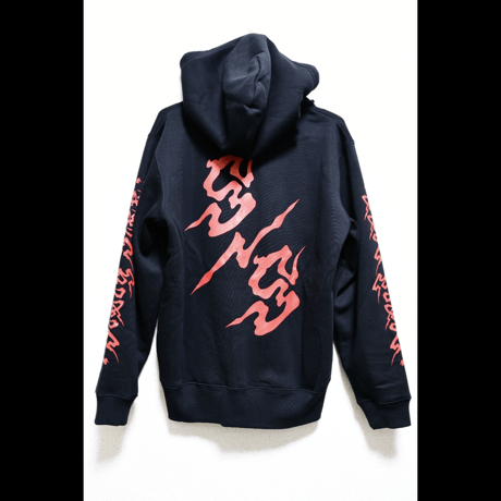 六六六ジップパーカー　赤文字