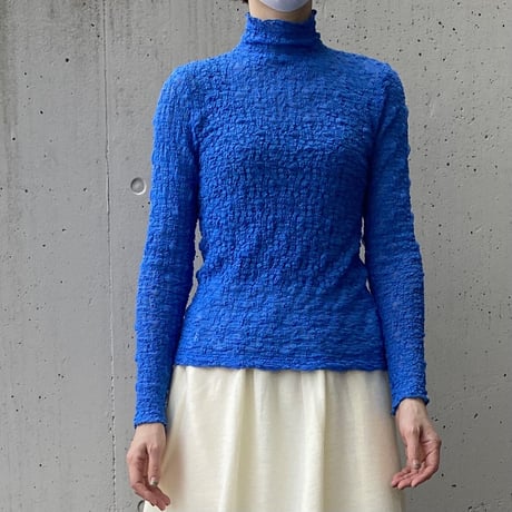 PARIS DE AOUNE／パリドゥアオウネ　リンクルシャーリング   モックネックプルオーバー