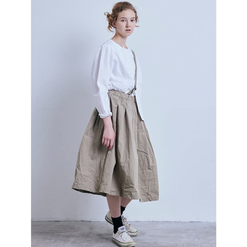 グラム g ＊コットンリネンタックワンショルダーデニムスカート グラム g ＊コットンリネンタックワンショルダーデニムスカート