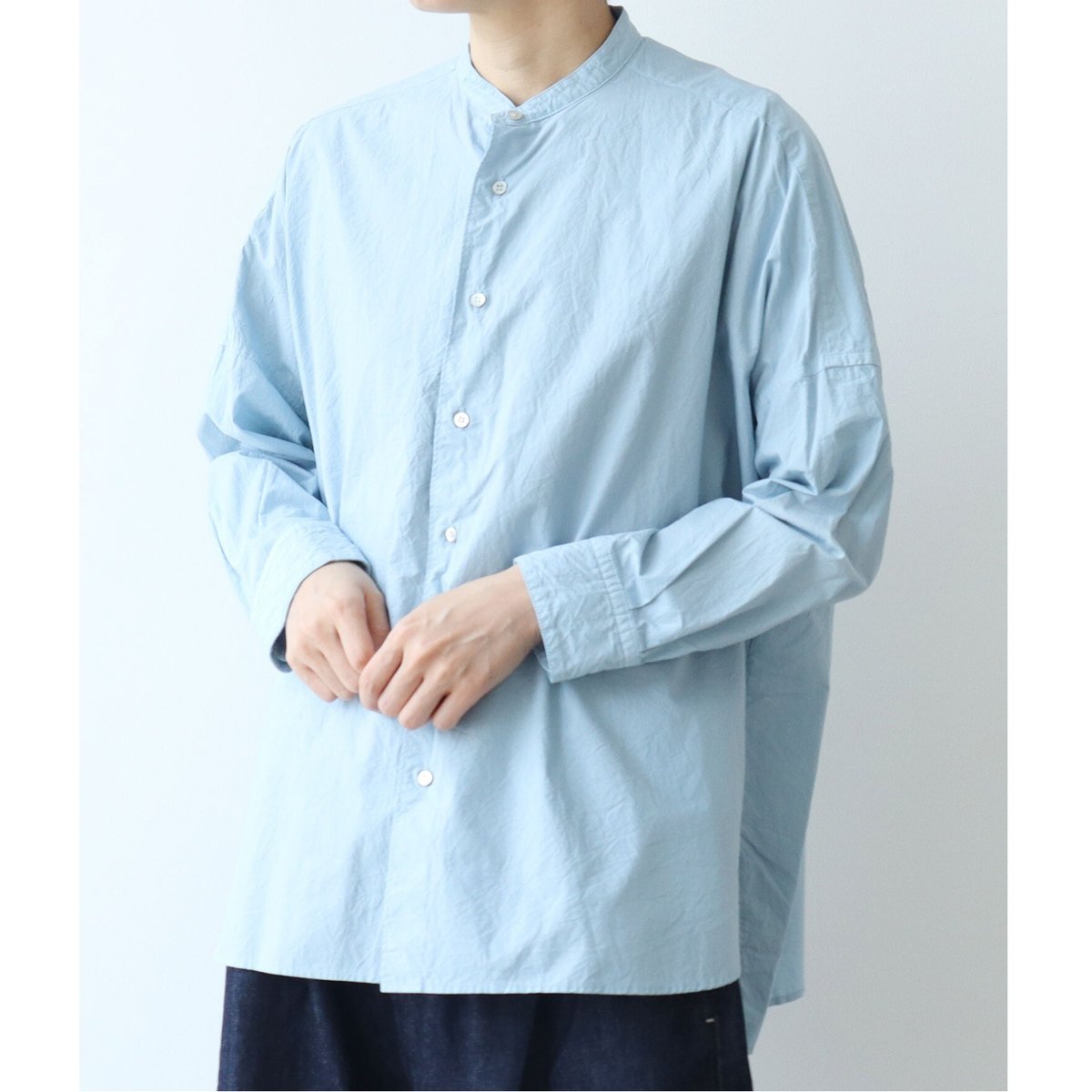 yuni／ユニ コットンキャッチワッシャー ワイドブラウス '24AW