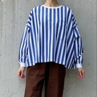universal tissu／ユニヴァーサルティシュ　ワイドストライプ　クロップドRIB－SHIRT