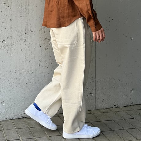 slone square／スロンスクエア　綿麻デニムパンツ