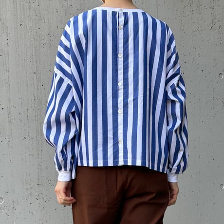 universal tissu／ユニヴァーサルティシュ　ワイドストライプ　クロップドRIB－SHIRT