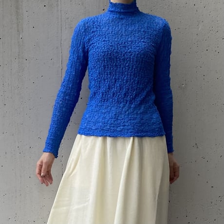 PARIS DE AOUNE／パリドゥアオウネ　リンクルシャーリング   モックネックプルオーバー