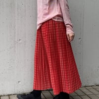 yuni / ユニ　polyester  Cotton ginghum check rundom pleated skirt