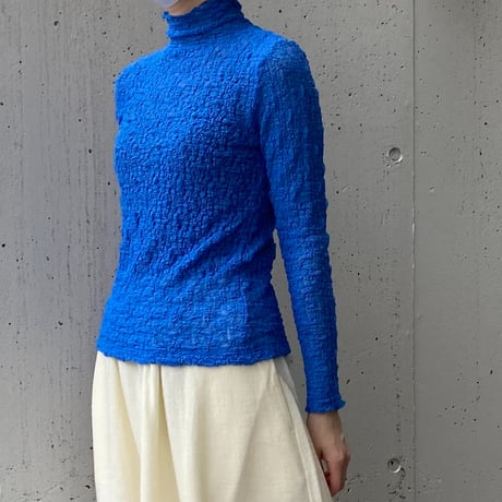 PARIS DE AOUNE／パリドゥアオウネ　リンクルシャーリング   モックネックプルオーバー