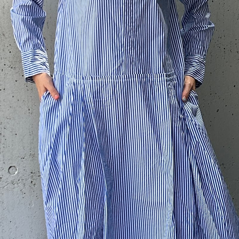 universal tissu ワンピース UNIVERSAL TISSU トリプルワッシャーリネンコットン Vネック