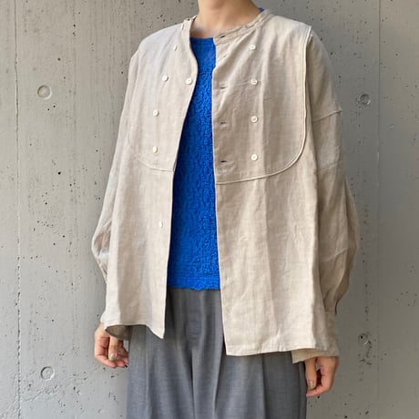 PARIS DE AOUNE／パリドゥアオウネ　リンクルシャーリング クルーネックプルオーバー