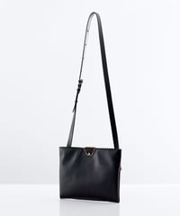 Leather clip compact shoulder bag