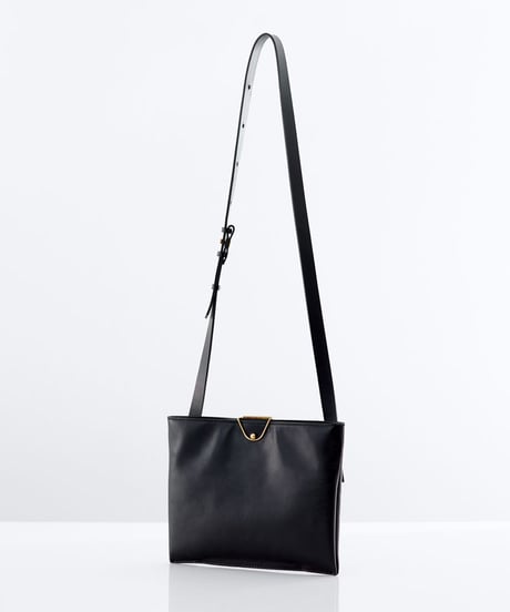 Leather clip compact shoulder bag