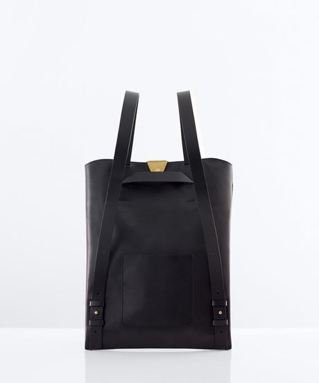 Leather clip backpack tote