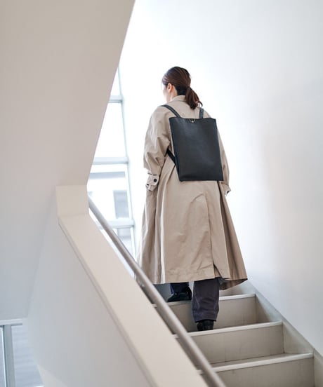 Leather clip backpack tote