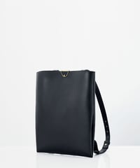 Leather clip backpack tote