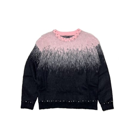 VALABASAS ARRANGED MOHAIR SWEATER (BLACK/PINK)｜ヴァラバサス アレンジド モヘア セーター（ブラック／ピンク）