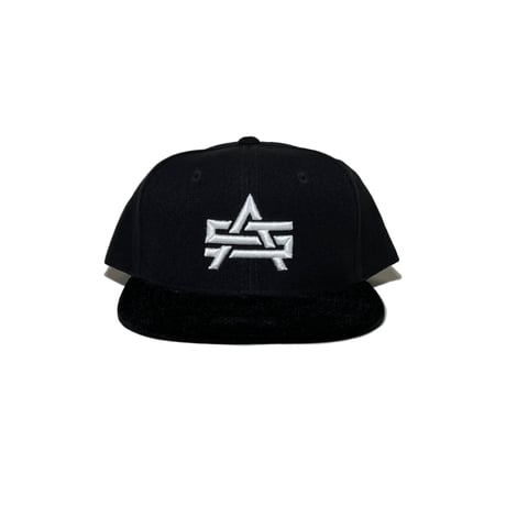 ADG AS Logo Velvet Brim Snapback (Blk/Wht)｜エーディージー ASロゴ ベルベットブリム スナップバック（ブラック/ホワイト）