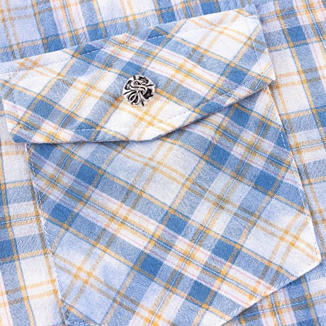 SUPPLIER Rhinestone Cross Check Shirt (BLUE)｜サプライヤー ラインストーン クロス チェックシャツ（ブルー）