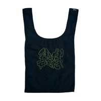 ATTACK ORIGINAL “Sign?” Ripstop Nylon Eco Bag (Blk/Grn)｜アタックオリジナル エコバッグ（ブラック/グリーン）
