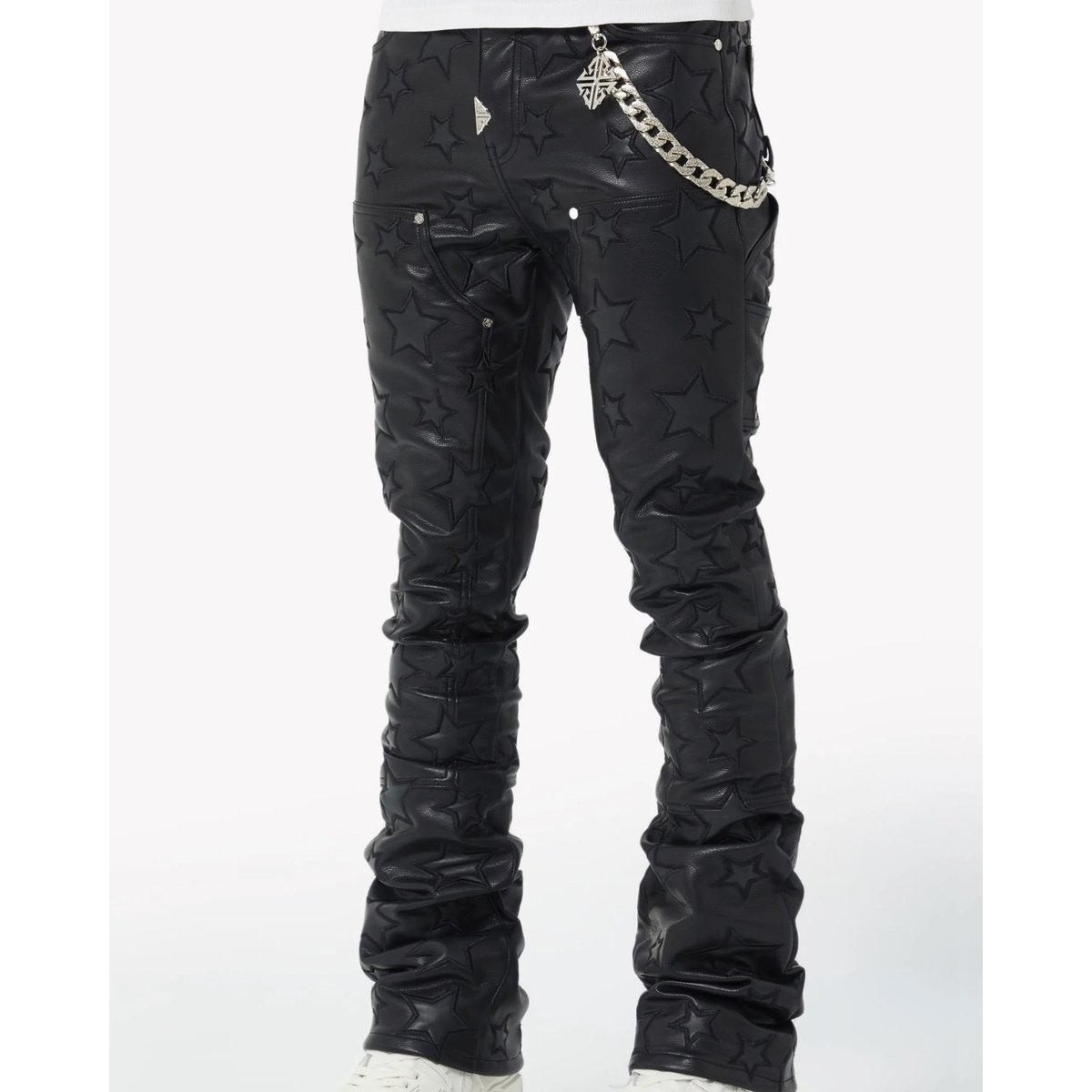 GUAPI Obsidian Black Stars Leather Pant (Black)