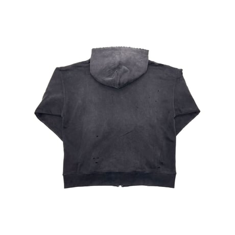 JOHN SOFIA DAMAGEREPAIR FULL-ZIP HOODIE (BLACK)｜ジョンソフィア ダメージリペア フルジップ フーディー（ブラック）