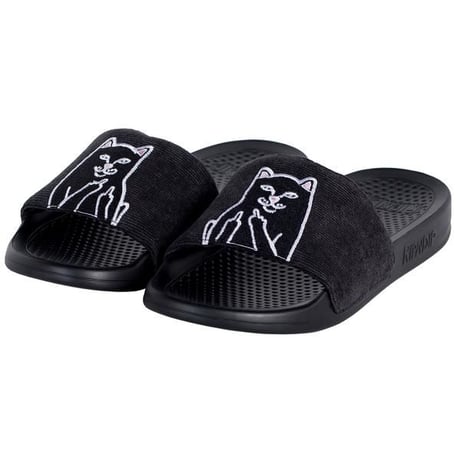 RIPNDIP Lord Jermal Slides (Black Corduroy)｜リップンディップ ロードジャーマル スライド（ブラックコーデュロイ）