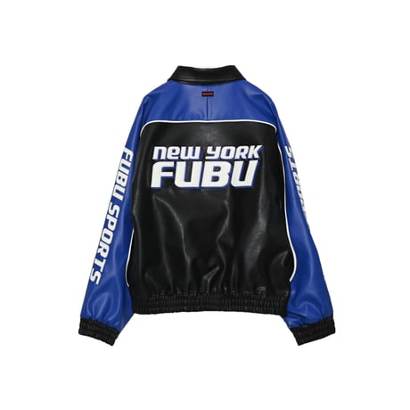 FUBU FAUX LEATHER JACKET (BLUE)｜フブ ファックス レザー ジャケット（ブルー）