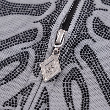 SUPPLIER Fire Skeleton Rhinestone Zip Hoodie (GRAY)｜サプライヤー ファイヤー スケルトン ラインストーン ジップフーディー（グレー）