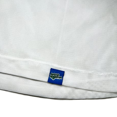 JOHN SOFIA Icon Badge Mesh S/S Tee (White/Blue)｜ジョンソフィア アイコンバッジ メッシュ S/S ティー（ホワイト/ブルー）