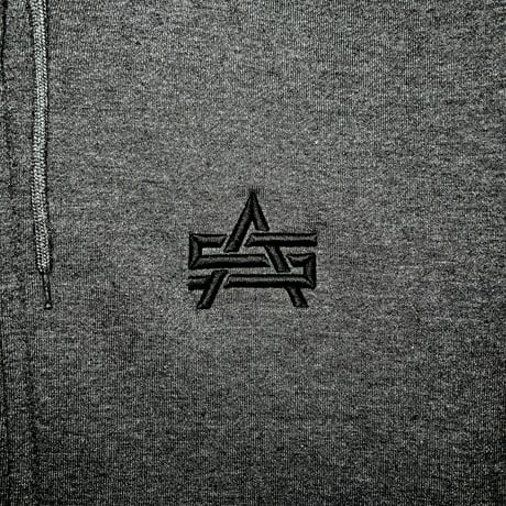 ADG AS Logo Zip Hoodie (DK.Gray/Black)｜エーディージー ASロゴ ジップフーディー（ダークグレー/ブラック）