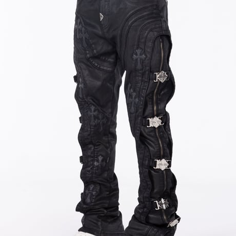 GUAPI All Black Cross Buckle Denim (ALL Black) | グアピ オールブラック クロスバックル デニム（オールブラック）