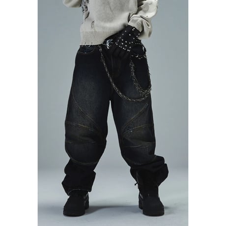 SUPPLIER Switching Pierced Baggy Jeans (BLACK)｜サプライヤー スウィッチング ピアスト バギージーンズ（ブラック）