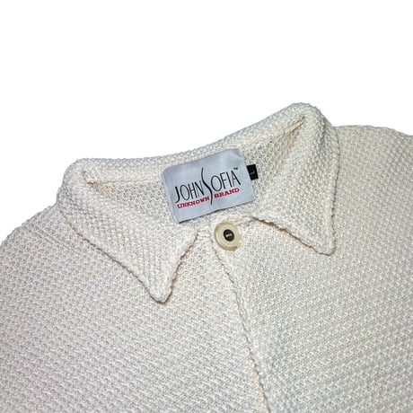 JOHN SOFIA Popcorn Knit Shirt (Off White)｜ジョンソフィア ポップコーンニット シャツ（オフホワイト）