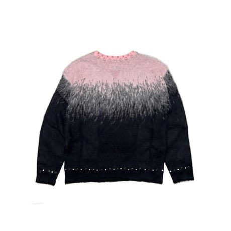 VALABASAS ARRANGED MOHAIR SWEATER (BLACK/PINK)｜ヴァラバサス アレンジド モヘア セーター（ブラック／ピンク）