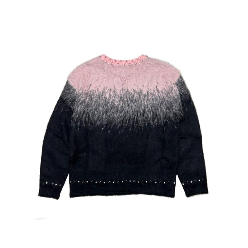 VALABASAS ARRANGED MOHAIR SWEATER (BLACK/PINK)