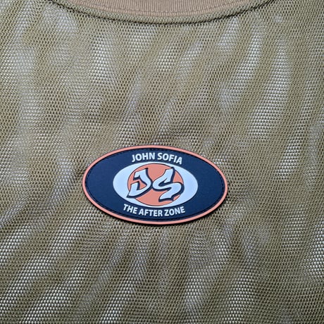 JOHN SOFIA Icon Badge Mesh S/S Tee (Olive/Brown)｜ジョンソフィア アイコンバッジ メッシュショートスリーブTシャツ（オリーブ/ブラウン）