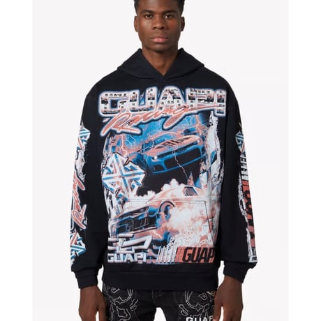 GUAPI Black Nitro Drift Hoodie V1 (Black)｜グアピ ブラック ニトロ ドリフト フーディー V1（ブラック）