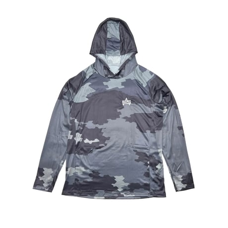 Attack Fishing Club “AS LOGO” Summer Dry Hoody (Charcoal) | アタックフィッシングクラブ ASロゴ サマー ドライフーディー（チャコール）