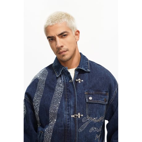 VALABASAS ENCRYPTED & SCRIPTED DENIM SET-UP (BLUE)｜ヴァラバサス エンクリプティッド＆スクリプト デニムセットアップ（ブルー）