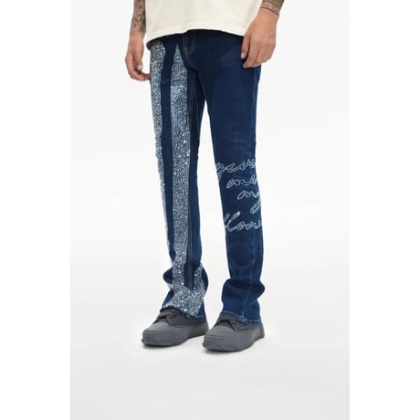 VALABASAS SCRIPTED DENIM BLUE STACKED (BLUE)｜ヴァラバサス スクリプト デニム ブルー スタックド（ブルー）