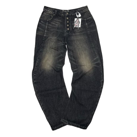 DND4DES Five Button Curved Knife Jeans (BLACK)｜ディーエヌディーフォーデス ファイブボタン カーブドナイフ ジーンズ（ブラック）