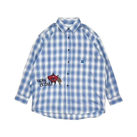 JOHN SOFIA Devils Ombre Check Shirt (Sax)｜ジョンソフィア デビルズ オンブレチェックシャツ（サックス）