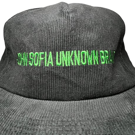 JOHN SOFIA Logo Corduroy Snapback (Black/Green)｜ジョンソフィア ロゴコーデュロイ スナップバック（ブラック/グリーン）