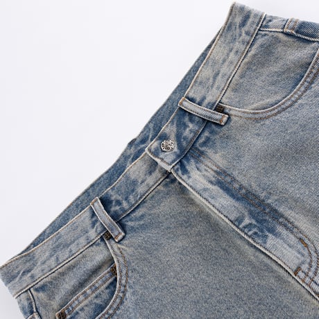 SUPPLIER Royal Cross Rhinestone Baggy Denim Shorts (BLUE)｜サプライヤー ロイヤルクロス ラインストーン バギーデニムショーツ（ブルー)
