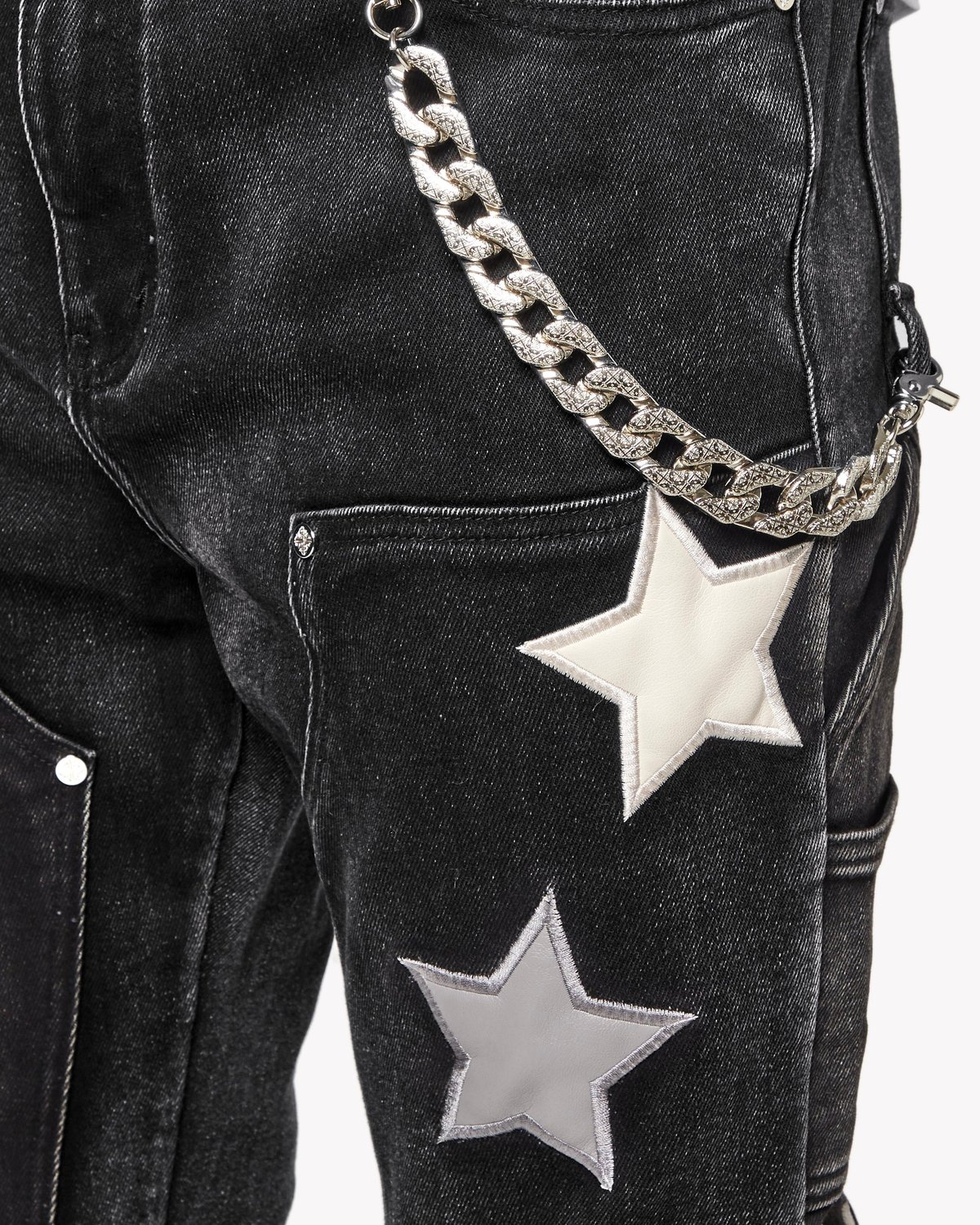 最終値下げ GUAPI オブシディアンブラックヴィンテージスターデニム GUAPI Obsidian Black Vintage Stars Denim (Black