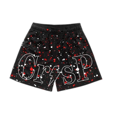 CRISP Paint Splatter Shorts (Black)｜クリスプ ペイント スプラッター ショーツ（ブラック）