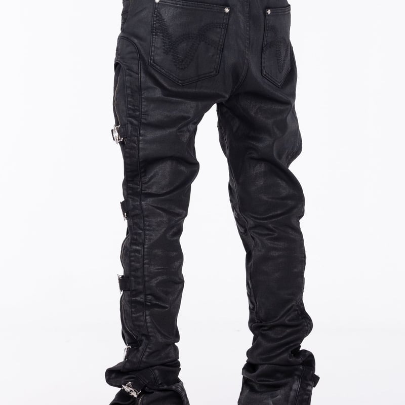 GUAPI All Black Cross Buckle Denim (ALL Black)