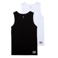 EVISEN MATCH LOGO TANK TOP “2 Pack” (White & Black) | エヴィセン / マッチ ロゴ タンクトップ ツーパック (ホワイト アンド ブラック)