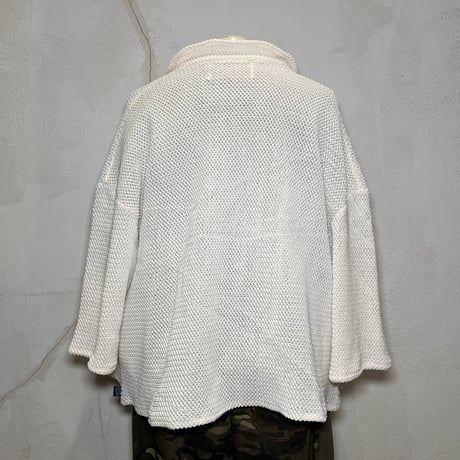 JOHN SOFIA Popcorn Knit Shirt (Off White)｜ジョンソフィア ポップコーンニット シャツ（オフホワイト）