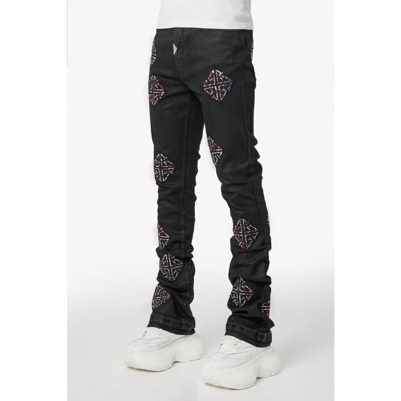 【Yvng Patra着用】色違い GUAPI BLACK DENIM GUAPI Obsidian Black Mosaic Denim (BLACK) | Att