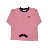 JOHN SOFIA Texture Border Linger Longsleeve Tee (Red) | ジョン ソフィア テクスチャー ボーダー リンガー ロングスリーブ ティー（レッド）
