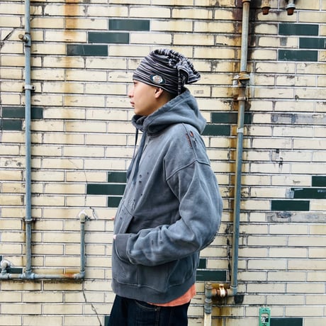 JOHN SOFIA Border Tube Beanie (Gray&BlackWhitePink)｜ジョンソフィア ボーダー チューブ ビーニー（グレー＆ブラック・ホワイト・ピンク）